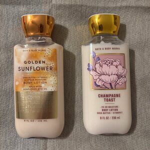 Bath & Body Works Golden Sunflower & Champagne Toast Body Lotions 8oz